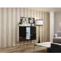 Cama Komoda VIGO 90/120/38 baltas/juodas blizgus