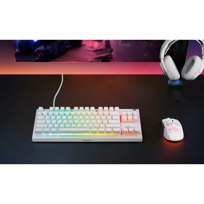 Klaviatūra „SteelSeries Apex 3 TKL US“, balta