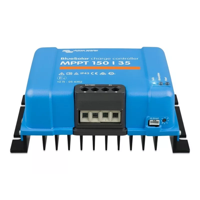 MPPT saulės kolektorių valdiklis BlueSolar 150/35 — 150 V įėjimas, 35 A įkrovimo srovė