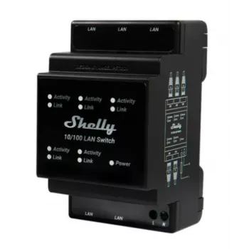 Shelly LAN Switch Black AC 110-240V 1W – belaidis jungiklis