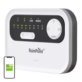 Laistymo valdiklis RainPoint HIC801W Wi-Fi – 8 zonų drėkinimo laikmatis su Wi-Fi ryšiu