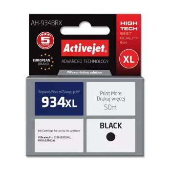 Activejet AH-934BRX rašalas (HP 934XL C2P23AE pakaitalas; Premium; 50 ml; juoda)