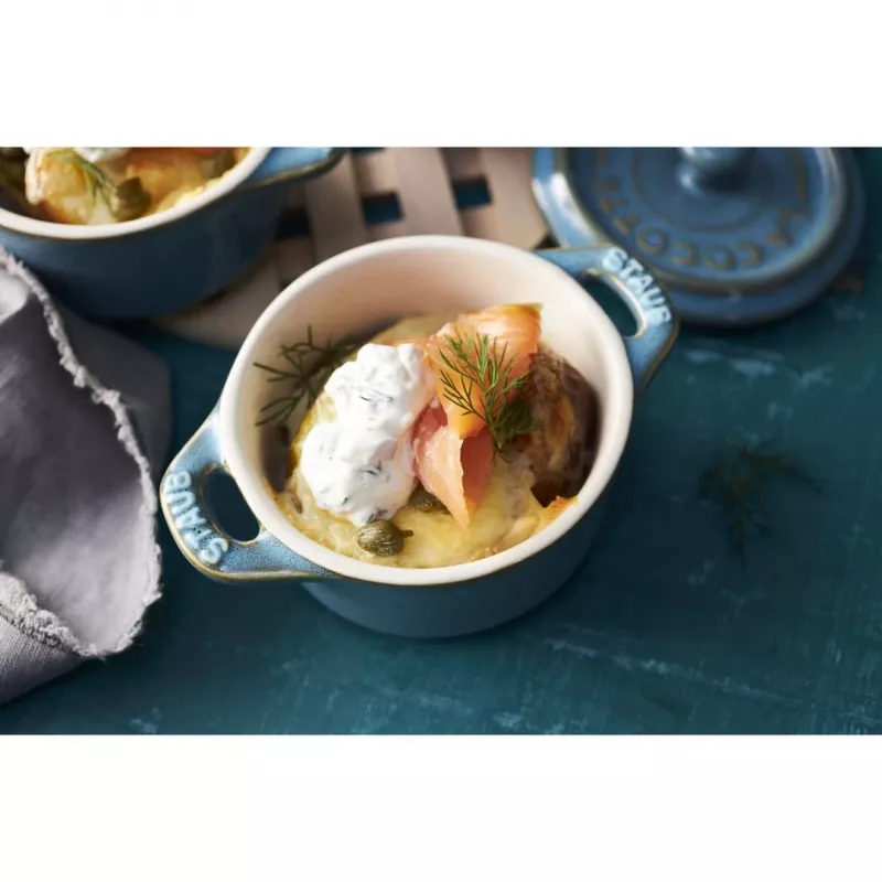 Staub Mini Cocotte Round, 4 vnt. - 200 ml, Antikinis Turkis