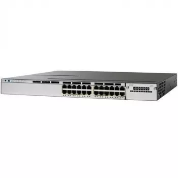 Tinklo jungiklis Cisco Catalyst WS-C3850-24U-S-RFB — valdomas L2/L3, 24x Gigabit PoE RJ-45, 1U, nerūdijantis plienas