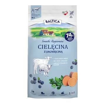 BALTICA regional flavours Vidutinėms ir didelėms veislėms Veršiena su ėriena - sausas šunų ėdalas - 3 kg