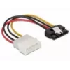 SATA HDD kabelis DeLOCK 60120 4pin vyriškas su metaliniu spaustuku tiesus 0,12 m