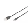 Assmann USB 2.0 jungiamasis kabelis, A tipo – micro B, kištukas/kištukas, 1,0 m, juodas (AK-300110-010-S)