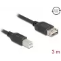 USB laidas DELOCK 81532 — USB 2.0, USB A į USB B, 3 m, juodas