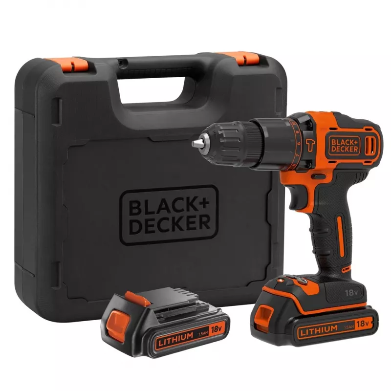 Gręžtuvas Black & Decker BDCHD18KB-QW bešepetėlis, juodas, oranžinis