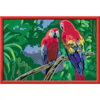 Ravensburger Spalvoti pagal skaičius – Spalvingos papūgos