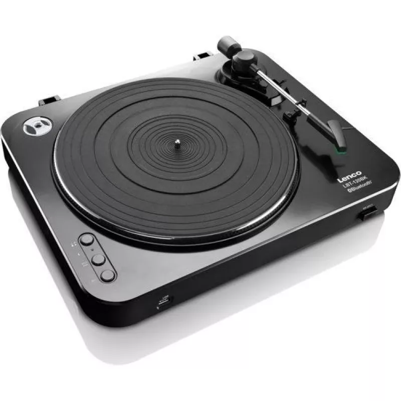 Pusiau automatinė vinilinių plokštelių grotuvas su diržine pavara Lenco LBT-120BK Juoda