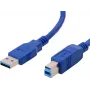 USB kabelis Helos 014681 USB 3.2 Gen 1 1m USB A USB B mėlynas
