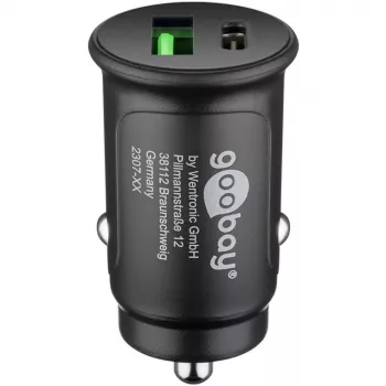 Automobilinis įkroviklis Goobay 59521 universalus juodas USB-C PD 27W greitasis įkrovimas