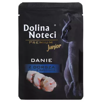 Dolina Noteci Premium patiekalas su menke ir sardinemis – šlapias ėdalas kačiukams – 85g