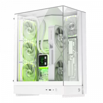 Gamemax T20 WH | Baltas M-ATX korpusas be maitinimo šaltinio