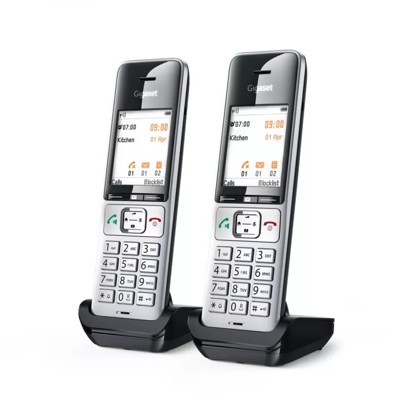 Gigaset COMFORT 500HX duo analoginis/DECT belaidis telefonas su skambučio numerio rodymu, juodas/sidabrinis