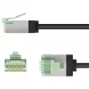 Goobay Ultra-Flexible CAT 8.1 Patch Cable slim U/FTP juodas - itin trumpas kištukas 99,9% (74353)