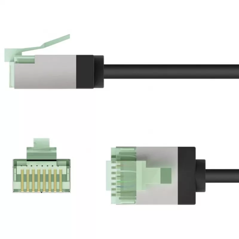 Goobay Ultra-Flexible CAT 8.1 Patch Cable slim U/FTP juodas - itin trumpas kištukas 99,9% (74353)