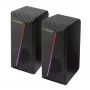 Garsiakalbiai stereo 2.0, 6W, Jack 3.5mm, USB maitinimas, Esperanza Rainbow Nortec 95855, RGB apšvietimas, juodi