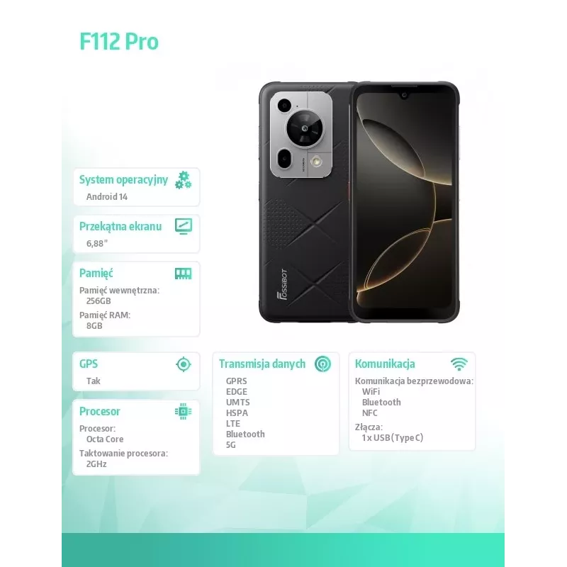 Išmanusis telefonas FOSSiBOT F112 Pro juodas