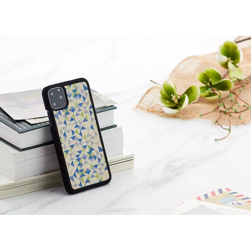 Apsauginis dėklas man and wood iPhone 11 Pro Max — mėlynas trikampis juodas raštas