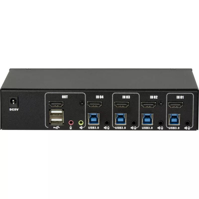 KVM jungiklis Inter-Tech IPC AS-41HUS 4 prievadai USB