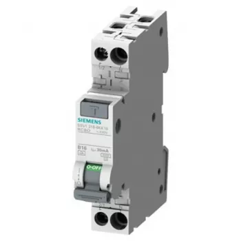 Siemens RCBO, 10A srovė, 1P+N poliai, 30mA jautrumas, A tipas, SENTRON serija