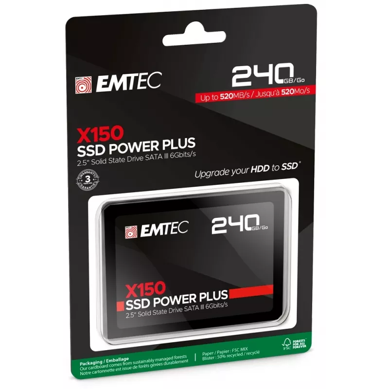 SSD diskas Emtec 240GB 2,5 colio SATA X150 ECSSD240GX150