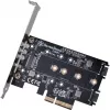 Silverstone SST-ECM27 M.2/SATA adapterio kortelė, PCIe 4.0, 1x M-Key, 2x SATA 6G - Low Profile