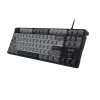 NATEC Fury Gaming klaviatūra Kanabo K2 US balta foninė šviesa mechaninė juodai pilka