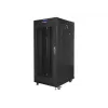 Stacionarus 19 inch serverio spintos rėmas 27U 600x800 mm juodas su perforuotomis durimis ir LCD ekranu (plokščia pakuotė)
