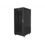 Stacionarus 19 inch serverio spintos rėmas 27U 600x800 mm juodas su perforuotomis durimis ir LCD ekranu (plokščia pakuotė)