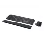 Logitech MX Keys Combo verslui 2 kartos klaviatūra + pelė, RF belaidis + Bluetooth, AZERTY prancūziškas išdėstymas, grafitas