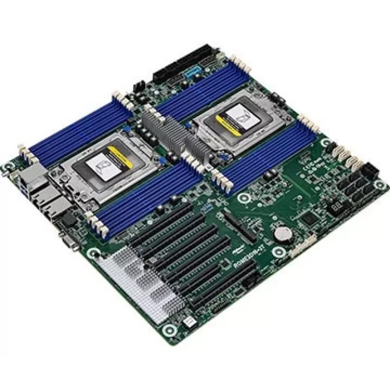 Motininė plokštė ASRock ROME2D16-2T LGA 4094 EEB, dviejų lizdų, 16 DIMM DDR4, 3,2 TB RDIMM, 5x PCIe x16 Gen4, 16x SATA III