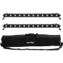 LED juostų rinkinys EUROLITE 2x LED BAR-12 QCL RGBW su minkštu dėklu — 2 vnt., RGBW QCL šviesos diodai