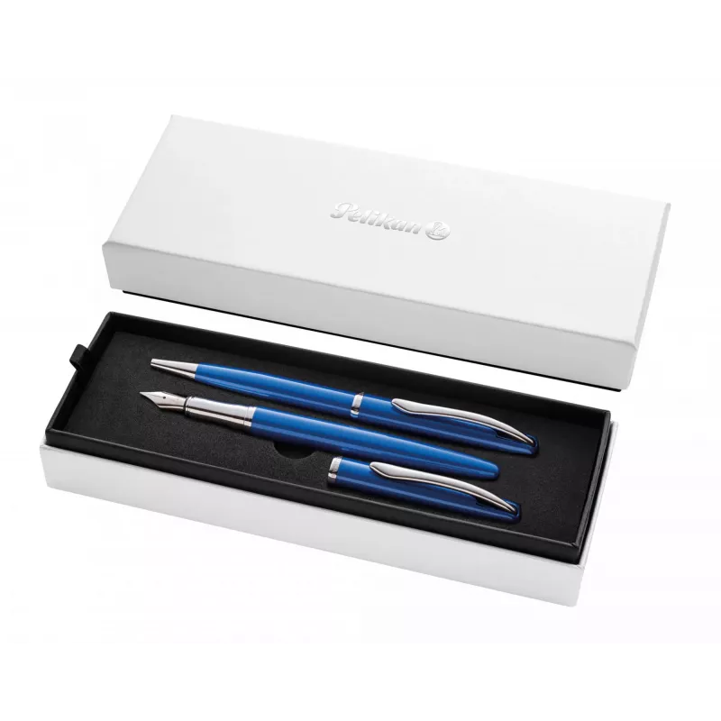 Rašiklių rinkinys Pelikan Jazz Noble Elegance Blue Silver – parkeris ir tušinukas