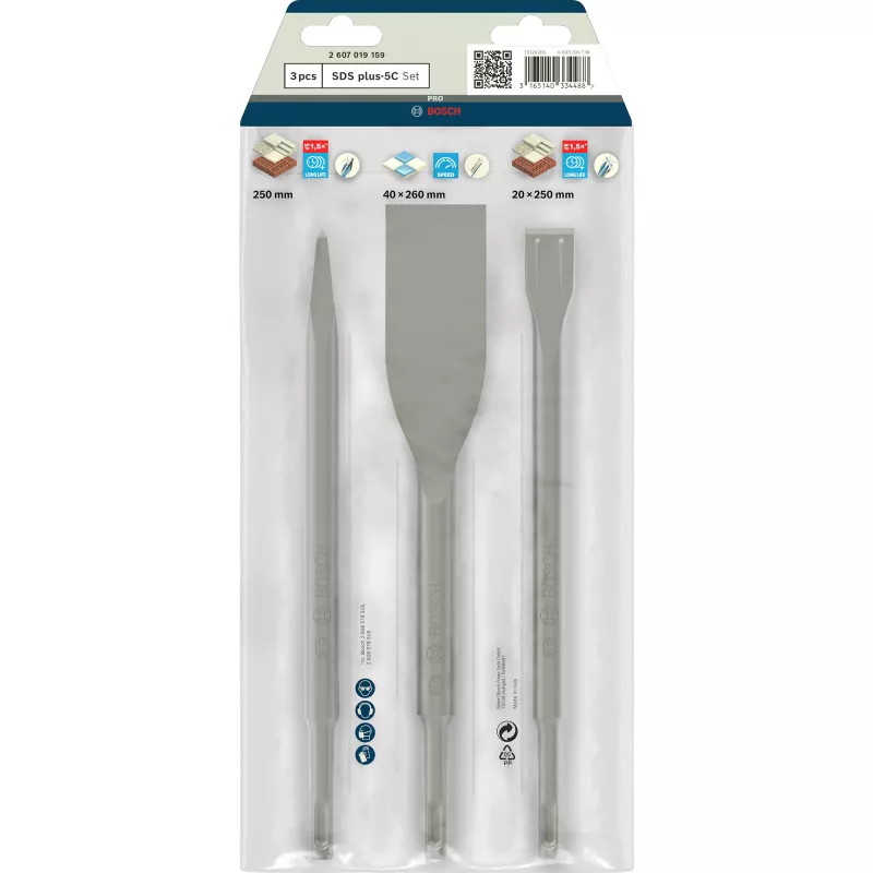 Bosch 2 607 019 159 kaltų rinkinys 3 vnt.