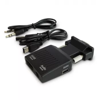 SAVIO CL-145 VGA į HDMI keitiklis su garsu, Full HD, juodas