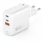 4smarts GaN Flex Universal baltas sieninis įkroviklis 65W 2xUSB-C + 1xUSB-A