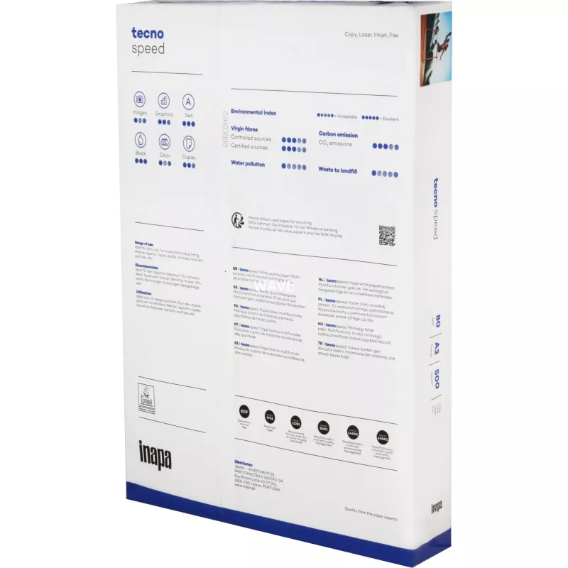A3 spausdinimo popierius inapa-tecno Tecno Speed 500 lapų baltas