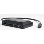 USB šakotuvas GEMBIRD ACT-HUB3C-4P — USB 3.2 Gen 1 Type-A pagrindinis prie 4 × USB 3.2 Gen 1 Type-C, 5000 Mbit/s, juodas