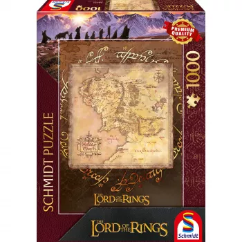 Dėlionė 1000 dalių, Schmidt Spiele Žiedų Valdovas - Viduržemė, meninis atspaudas