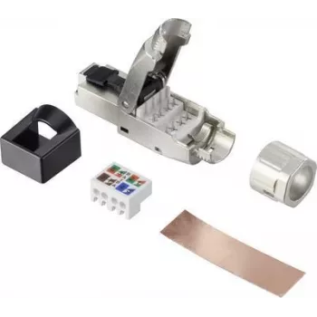 Renkforce RJ45 kištukas CAT 8.1 8P8C lauko montavimui (be įrankių) sidabrinis RF-4495306 1 vnt.