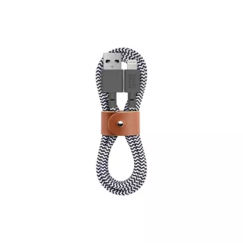 Native Union BELT-KV-CL-ZEB-3 Lightning–USB-A laidas 3 m juoda/pilka/balta