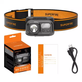 Kaktinė lempa Superfire HL23, 220 lm, USB-C įkrovimas, powerbank funkcija