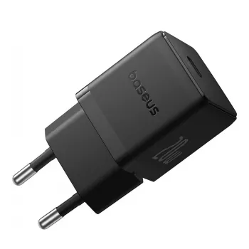 Sieninis įkroviklis Baseus Rychlon 20W — 1× USB‑A, 1× USB‑C, PD ir QC 3.0