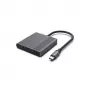 USB-C į HDMI ir DisplayPort adapteris GEMBIRD A-CM-HDMIFDPF-01, 4K 60Hz, juodas