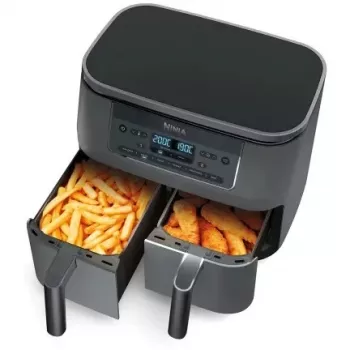 SharkNinja Ninja DZ300EU, oro gruzdintuvė, 7,6 l, 3,2 kg, 240 °C, dviguba, pilka