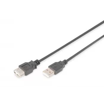 Digitus USB ilginimo laidas - USB A tipas, 4 kontaktų (kištukas) - USB A tipas, 4 kontaktų (lizdas) - 3,0 m - Juoda (AK-300202-030-S)