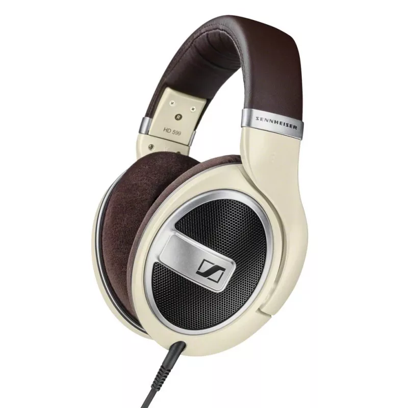 Ausinės Sennheiser HD 599 — laidinės, atviros, 50 Ω, 12–38500 Hz, 1,2 m kabelis, dramblio kaulo spalva
